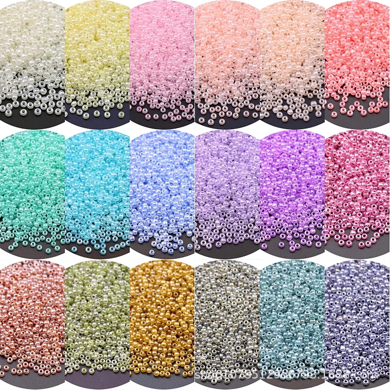 

2mm high quality imitation jade beads of uniform size glass rice beads DIY French embroidery hand-stitched beads