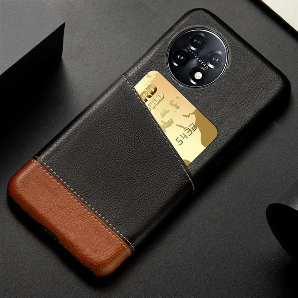 

For Oneplus 11 Case Mixed Splice PU Leather Credit Card Holder Cover Oneplus 11 5G Cover For One plus 11 10 Pro 10T 9 R RT 11R