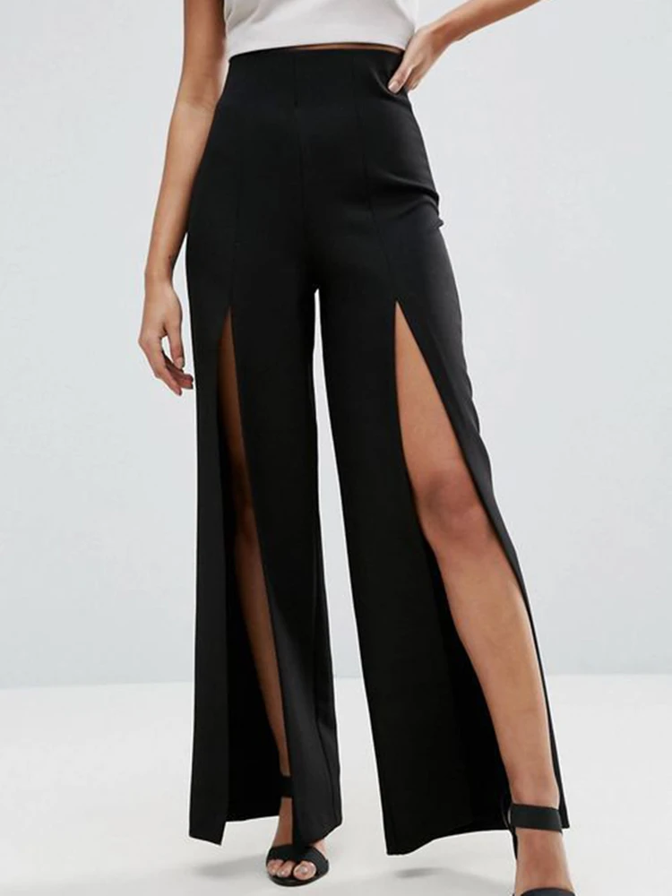 Брюки женские с широкими штанинами пикантные свободные дышащие штаны эластичным