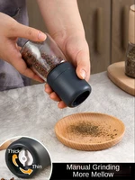 manual rotary grinder transparent glass household freshly ground white and black pepper crushed sea salt utensils kitchen tools