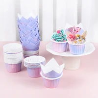 10 100pcs gradient cake cups mold round shaped muffin cupcake liner baking molds diy kitchen home party baking dessert supplies
