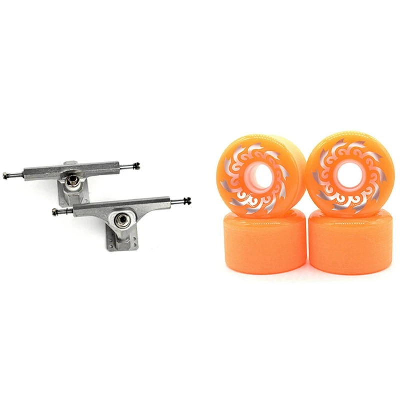 

1 Pcs 6.25Inch Surf Skateboard Steering Bracket & 1 Set 70X42mm 85A Sliding Plate Grinding Large Wheel