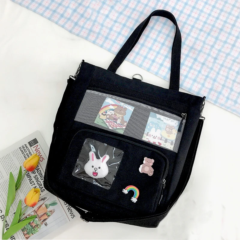 

Ita Bag Canvas Tote Bag Shopper Luxury Designer Handbag for Women 2021 Girl Cute Cartoon Rabbit Schoolbag Crossbody Shoulder Bag