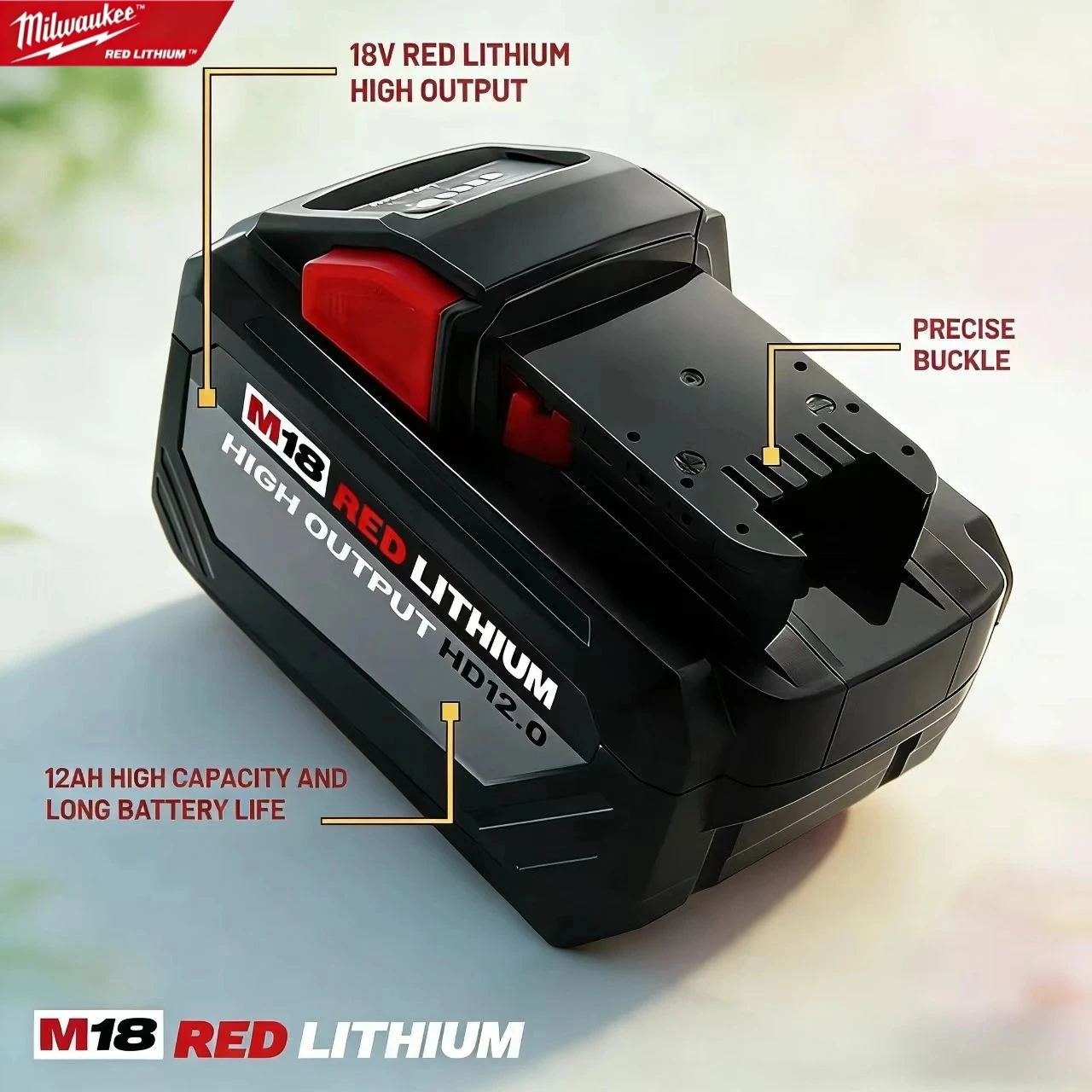 Фото Аккумуляторы Milwaukee M18 REDLITHIUM FORGE & HIGH OUTPUT, 6Ач/8Ач/12Ач, изготовленные из высококачественного кованого материала для длительной работы. №2