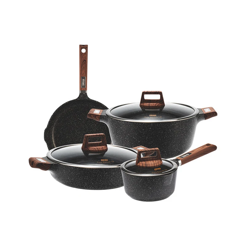 

7 Piece Cookware Set Kitchen Supplies Non-Stick Frying Pan Cookware New Fast Shipping Granite