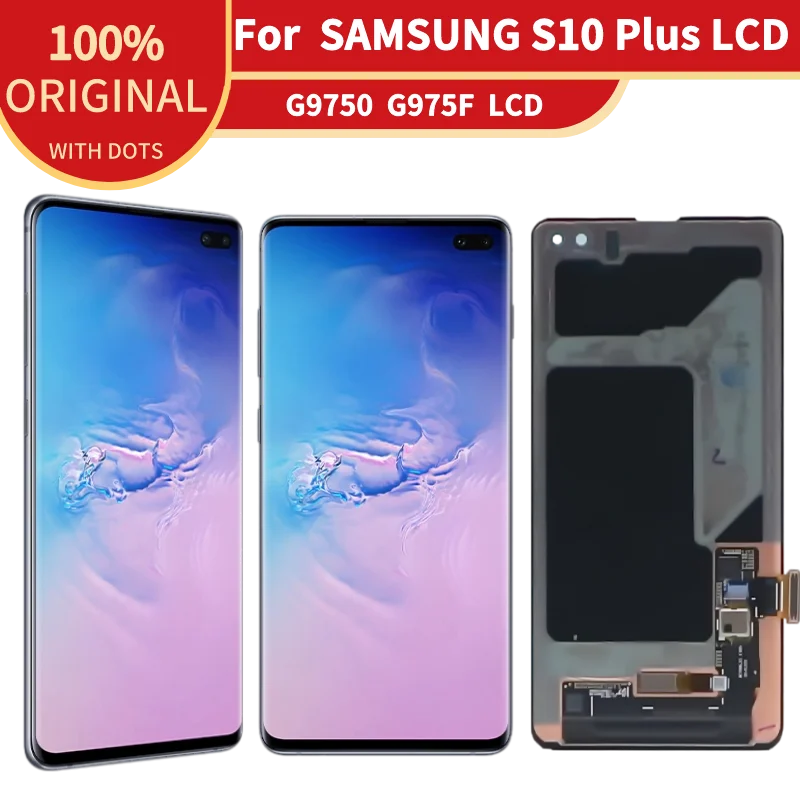 Original AMOLED Display For Samsung Galaxy S10 Plus LCD G975F G975U G975W S10+ LCD Display Touch Screen Digitizer Replacement