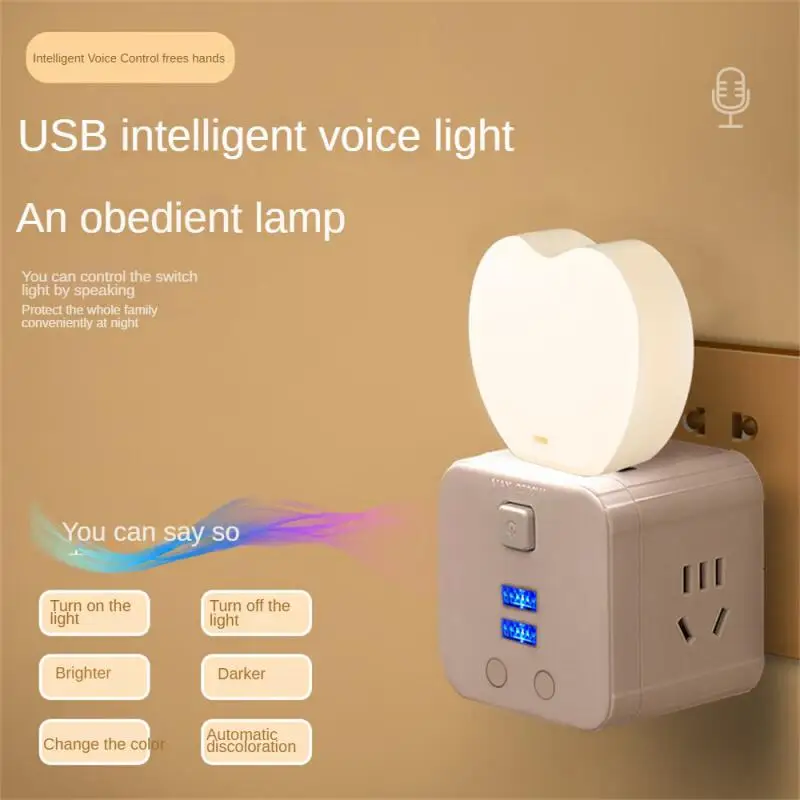 

Кардиоидный голос, ночная лампа, искусственный интеллект, USB Ночная лампа, атмосфера, красочная лампа, прикроватная индукция с голосовым упр...