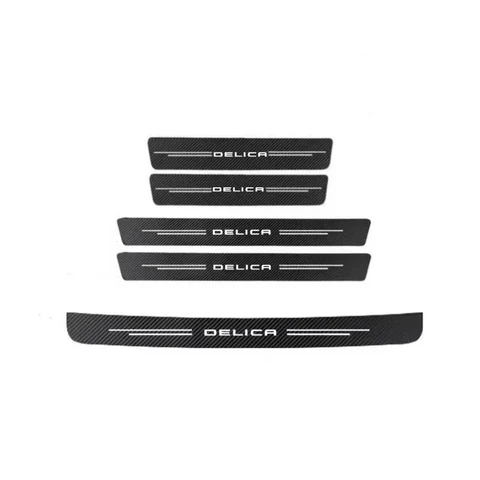4/5Pcs Car Door Threshold Stickers Decal Rear Trunk Protective Strip For Mitsubishi Delica D5 L400 Auto Decoration Accessories