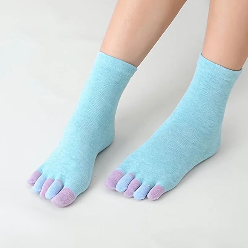 1pairs Women Toe Socks Fashion Breathable Sports Running Short Ankle Crew Sock Candy Colors Cute High Quality Comfortable Sox