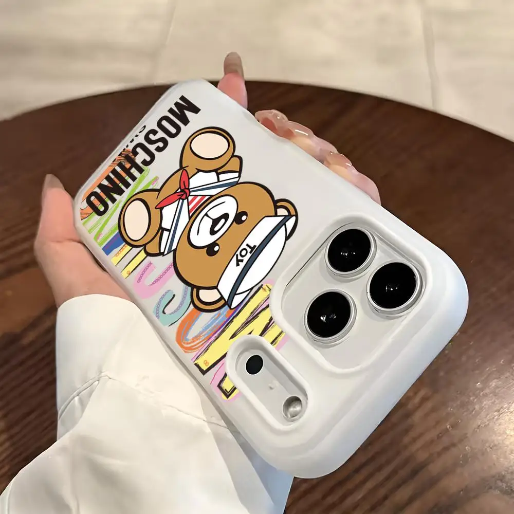 Фото Чехол для телефона M-Moschino Fashion LOGO для iPhone 17 Air 16 E 15 14 Plus 13 12 11 Pro Max 2, мягкий матовый, прозрачный, цвета конфет, желеобразный, 2-слойный №1