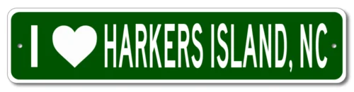 Я люблю острова Харкерса Северная Каролина металлический декор города знак