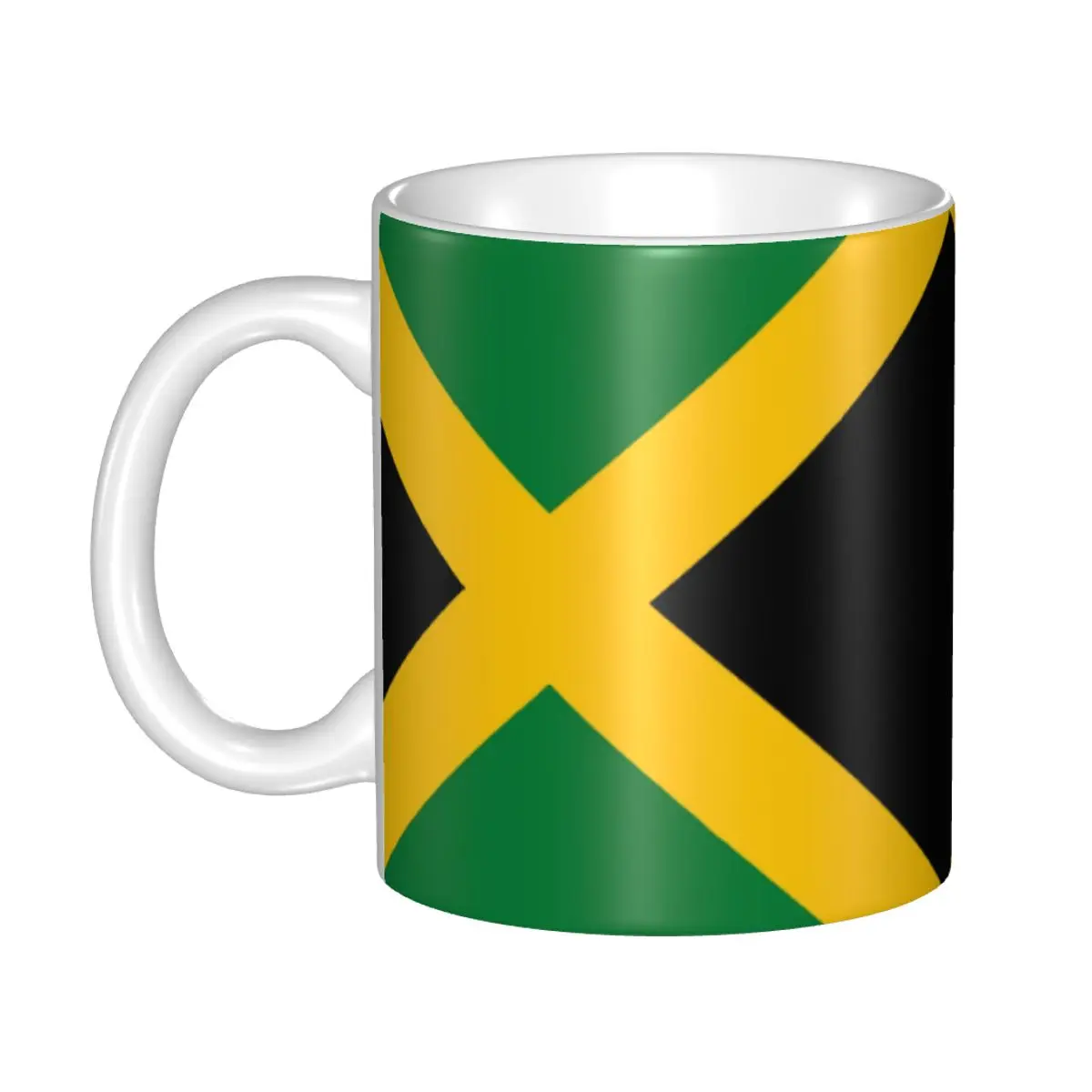 

DIY Jamaican Flag Ceramic Mugs Customized Patriotism Coffee Cup Creative Gift Outdoor Work Camping Cups