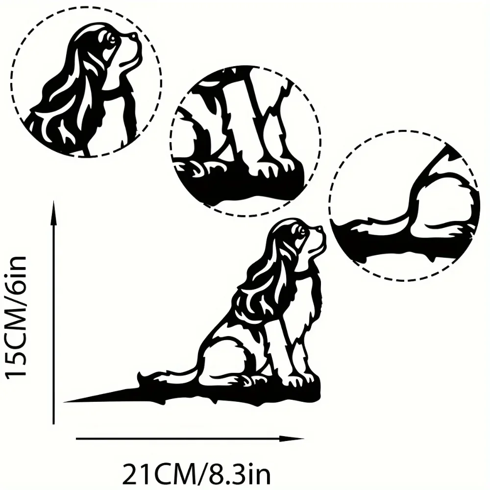 Металлический Силуэт Знак Собаки-спаниеля Декоративный Садовый Кол Деревенский