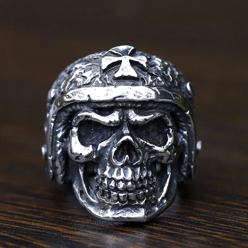 

2023 NEW Men's 316L stainless-steel ringsCross skull Vintage ring for teens gothic punk Biker Jewelry Gifts free shipping