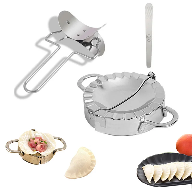 

3Pcs/Set Dumpling Maker Stainless Steel Dough Cutter Dumpling Mold Dough Pastry Accessories Press Gadget For Cooking Dumpling