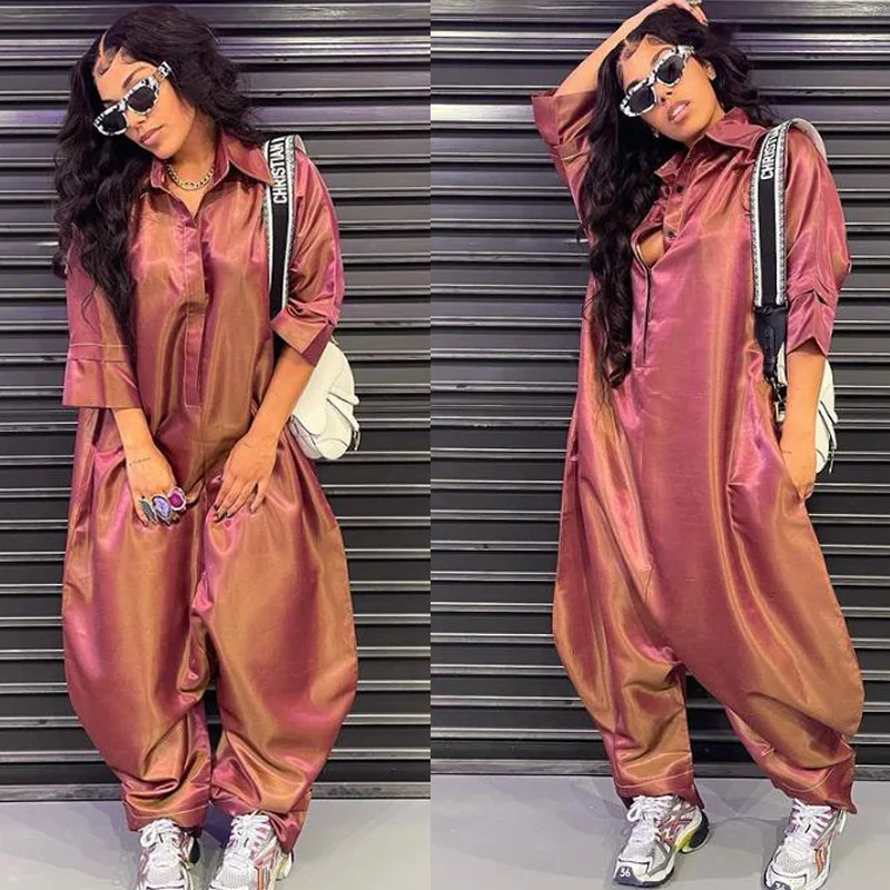 

Chocomist Jumpsuits Trendy Cozy Solid Loose Wome Jumpsuit
