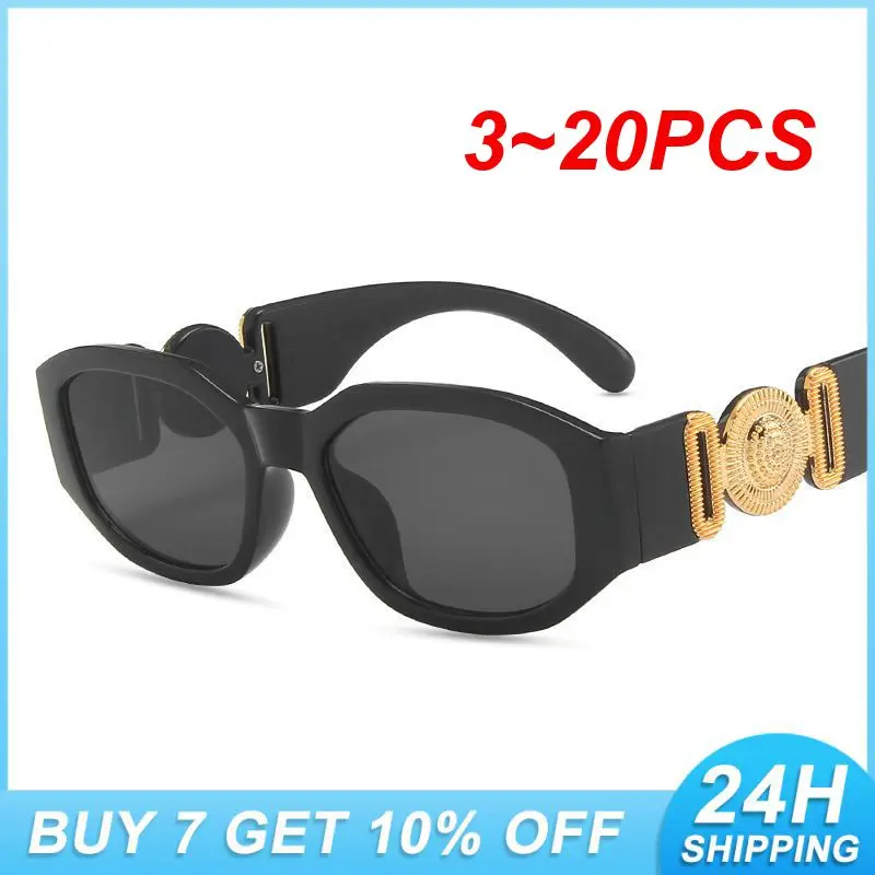 

3~20PCS Square Sun Glasses Vintage Riding Goggles Sun Glasses Punk Brand Designer Gafas De Sol Sunglasses Personality Travel
