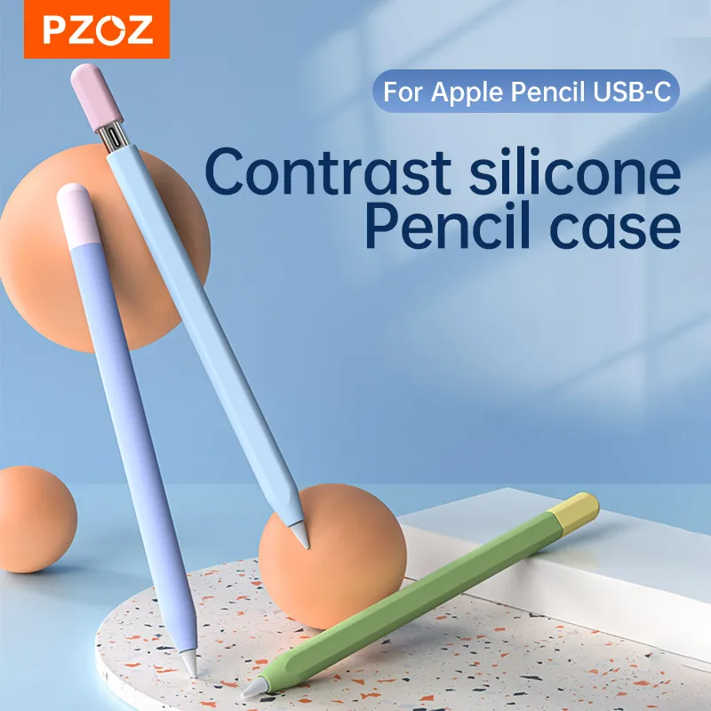 Фото Чехол PZOZ для Apple Pencil (USB-C), чехол для планшета, защитный чехол для стилуса, портативный мягкий силиконовый чехол №1