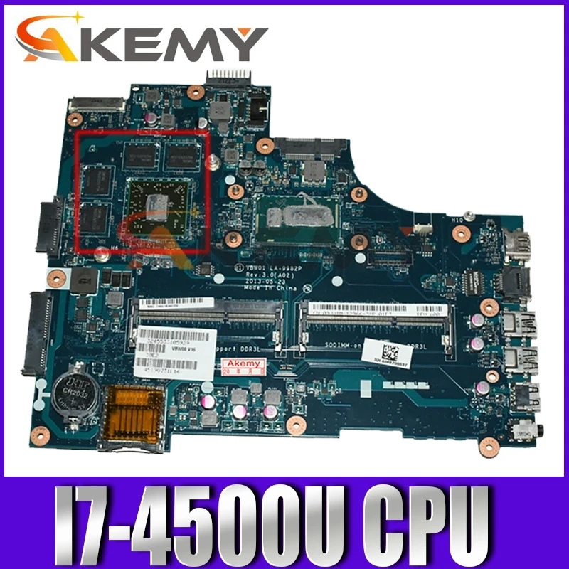 

Оригинальная материнская плата для ноутбука DELL Inspiron 15R 5537 3537 I7-4500U материнская плата CN-0P28J8 0P28J8 VBW01 LA-9982P SR16Z 216-0846009