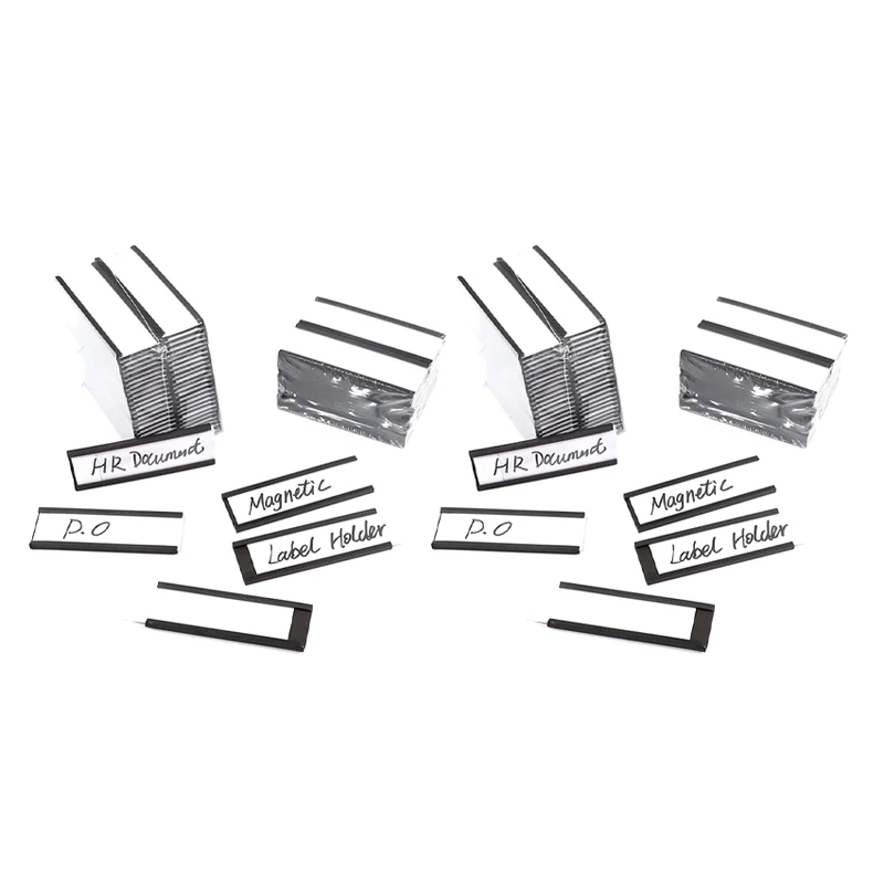 

60Pcs Magnetic Label Holders,Sign And Ticket Holder,Holders For Metal Shelf Label Organization, Whiteboard