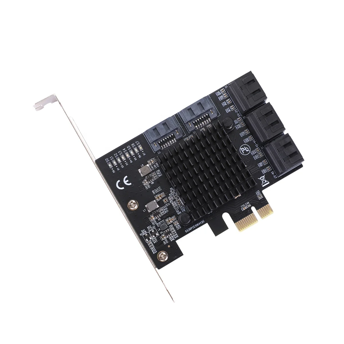 PCIe3.0x1 to 8 Ports SATA Card PCIe gen3 x1 to 8 Ports 6G SATA III 3.0 Controller Non Raid Expansion Card Low Profile Bracket