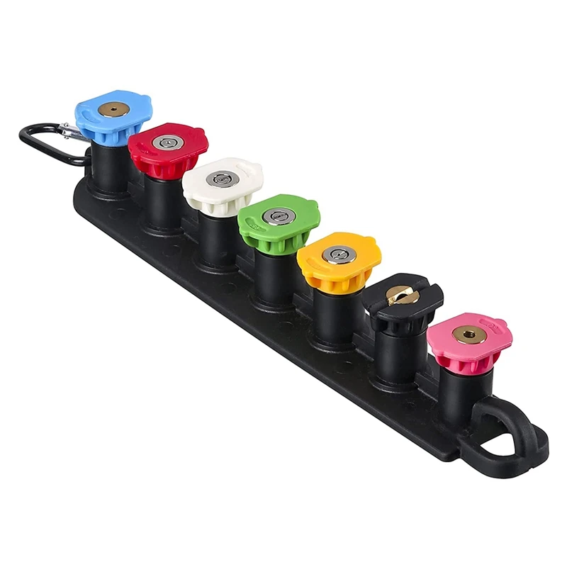 

Pressure Washer Nozzle Tips Set with Nozzle Holder, 7 Spray Nozzle Tips, 1/4 Inch Quick Connect, 4000 PSI