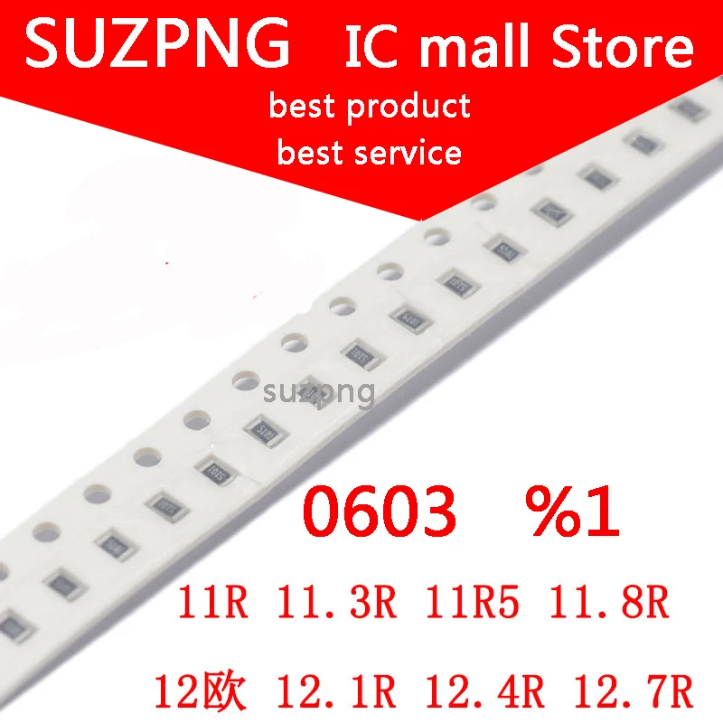 

100 шт. 0603 SMD резистор 11R 11.3R 11.5R 11.8R 12R 12.1R 12.4R 12.7r