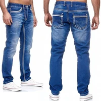 straight jeans men washed no hole jean spring summer boyfriend jeans streetwear loose casual designer long denim pants trousers