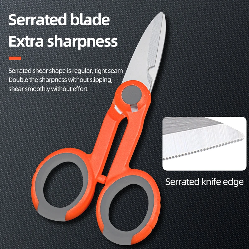 Burboro Stainless Steel Scissors Fiber Optic Cutter FTTH Scissors Tools Kavlar Sharp Scissors