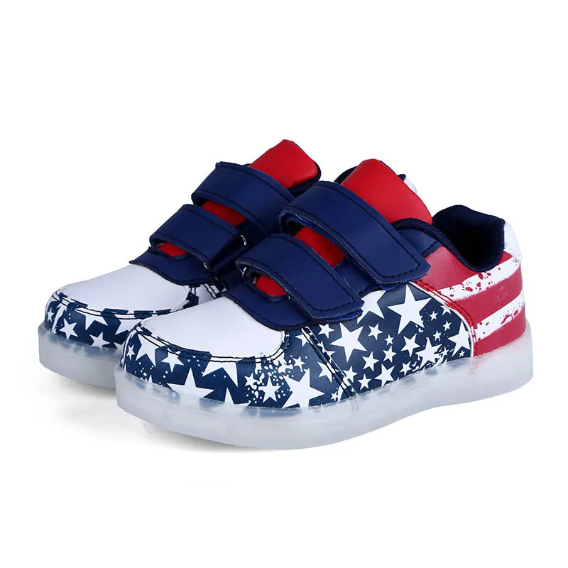 Size 25-35 Luminous Sneakers USB Children Shoe Boy Girl Glowing with Sole Tennis Kids Light Up Shoes Basket |