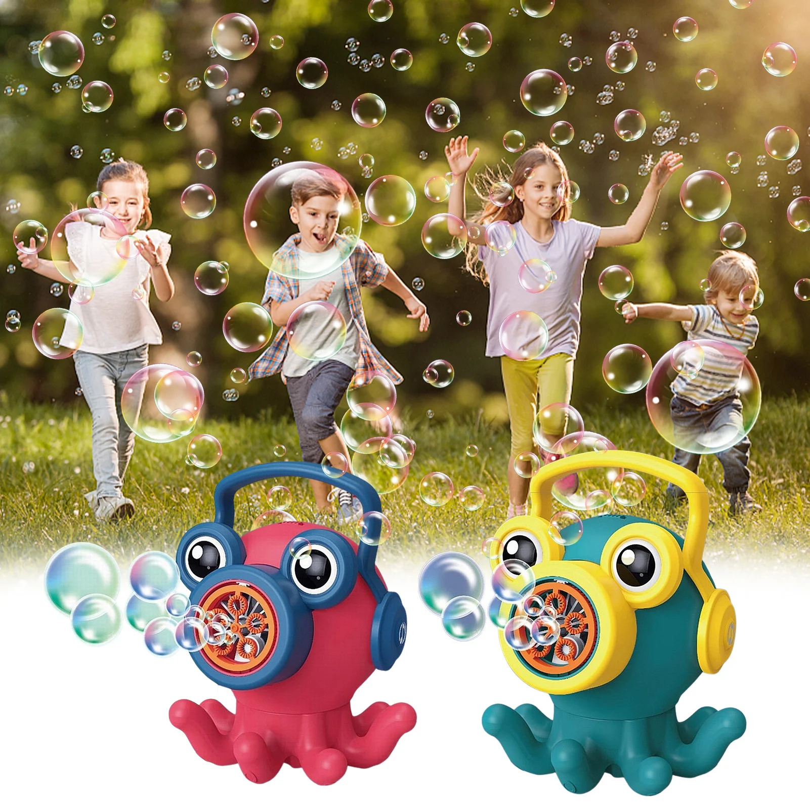 

Bubble Machine Automatic Bubble Machine 8 Holes Novelty Bubble Blower For Big Bubbles 100 Bubbles Per Minute Rechargeable