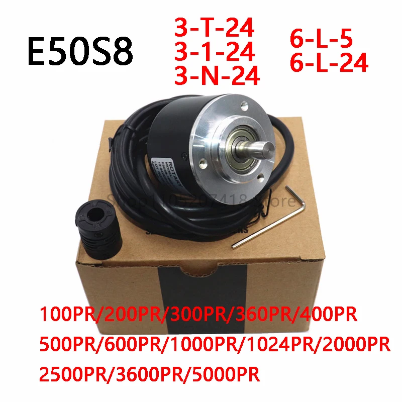 Фото E50S8-360-3-T-24 E50S8-600-3-T-24 E50S8-1000-3-T-24 E50S8-500-3-T-24 Новый поворотный энкодер 3-T-24 3-N-24 6-L-5 3-V-24 №1