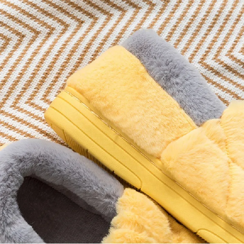 Домашние тапочки зимние теплые женские плюшевые меховые туфли 2022 парные и