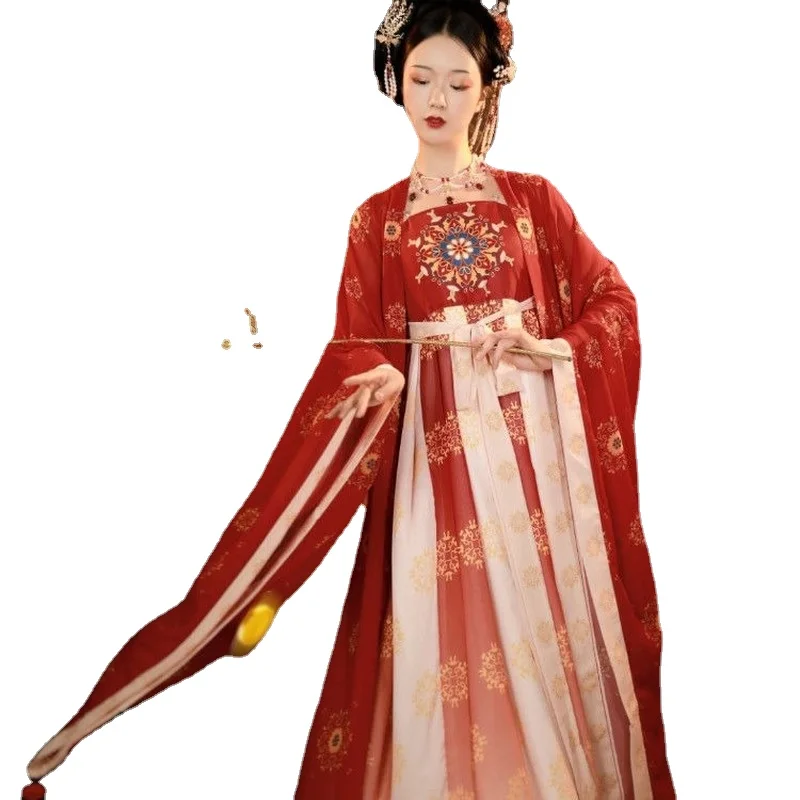 

Splendid Hanfu female chebula skirt Tang made large sleeved shirt summer embroidery suit