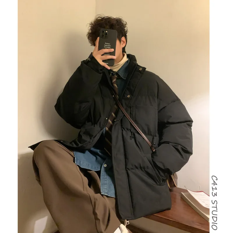 Winter Jacket Men Warm Fashion Casual Thickened Down Jacket Men Streetwear Korean Loose Thick Short Coat Mens Parker Clothes