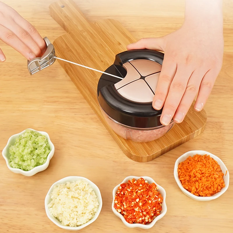 

400ml Manual Ginger Crusher Garlic Chopper Pull To Chop Food Detachable Part Flesh Blender Kitchen Cooking Tools Ustensiles