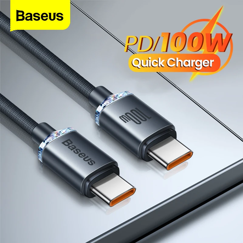 

Baseus PD 100W USB C To Type C Cable For Macbook iPad 5A Fast Charge Charger For Huawei USBC to Type-C Cable For Xiaomi Samsung