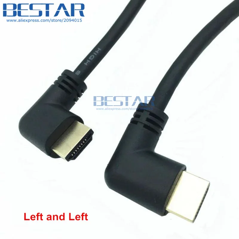 Фото Левый или правый угловой 2,0 HDMI-совместимый правый левый угловой удлинительный кабель 10 см 50 см 1 м, угловой кабель HD 2,0 В 4K * 2K @ 60 Гц №3