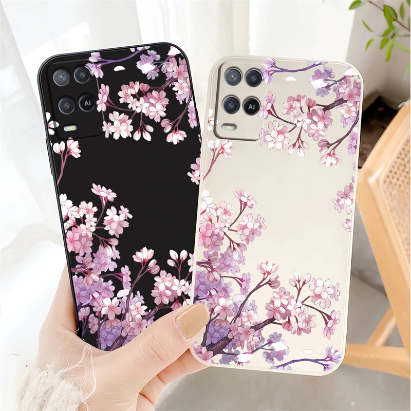 Чехол с цветочным принтом для OPPO A72 A95 5G A36 A73 A53S A53 Силиконовый противоударный