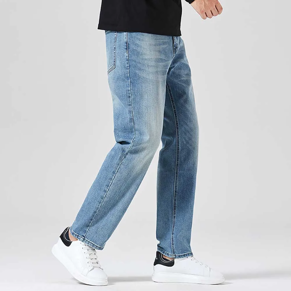Spring New Fashion Denim Pants Men's Casual Jeans Straight Loose Baggy Trousers Streetwear Harem Clothing