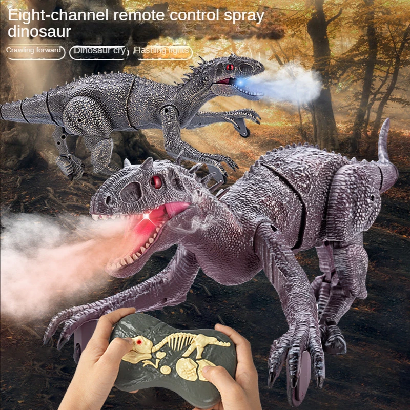 

2.4g Wireless Eight-channel Remote Control Tyrannical Dragon Electric Spray Sound And Light Simulation Mechanical Dinosaur Model