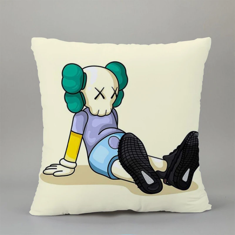 

K-Kaws Cushion Covers for Decorative Cushions Cover for Sofa Body Pillow Double Sided Printing Short Plush Home Decoration 45x45