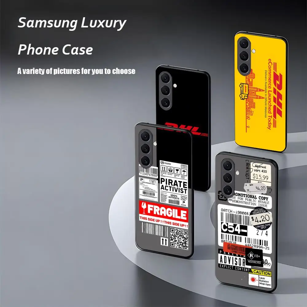 Фото Модный чехол для телефона D-Dhl Express Label для Samsung Galaxy S26 S25 S24 S23 S22 S21 Plus Ultra Note20, мягкий, черный №4