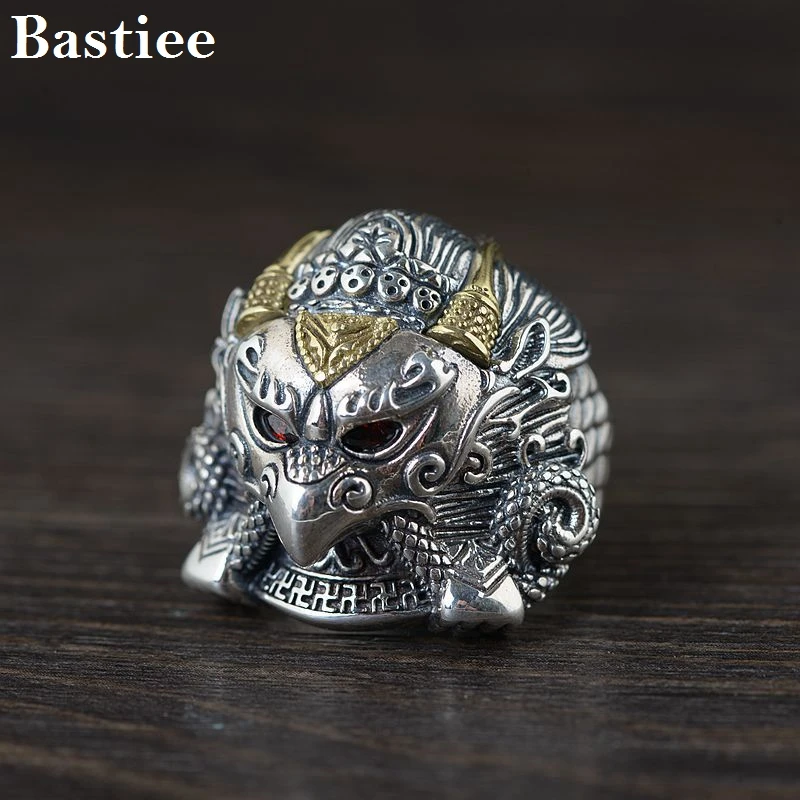 

Bastiee S925 Silver Rings Retro Vintage Gold Winged Roc Bird Men's Jewelry Accessories Anillos De Plata