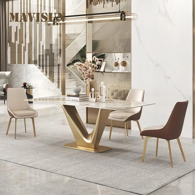 

Яркий шиферный обеденный стол светильник роскошный современный минималистичный высококачественный дизайнерский креативный домашний прямоугольный стол для маленькой квартиры