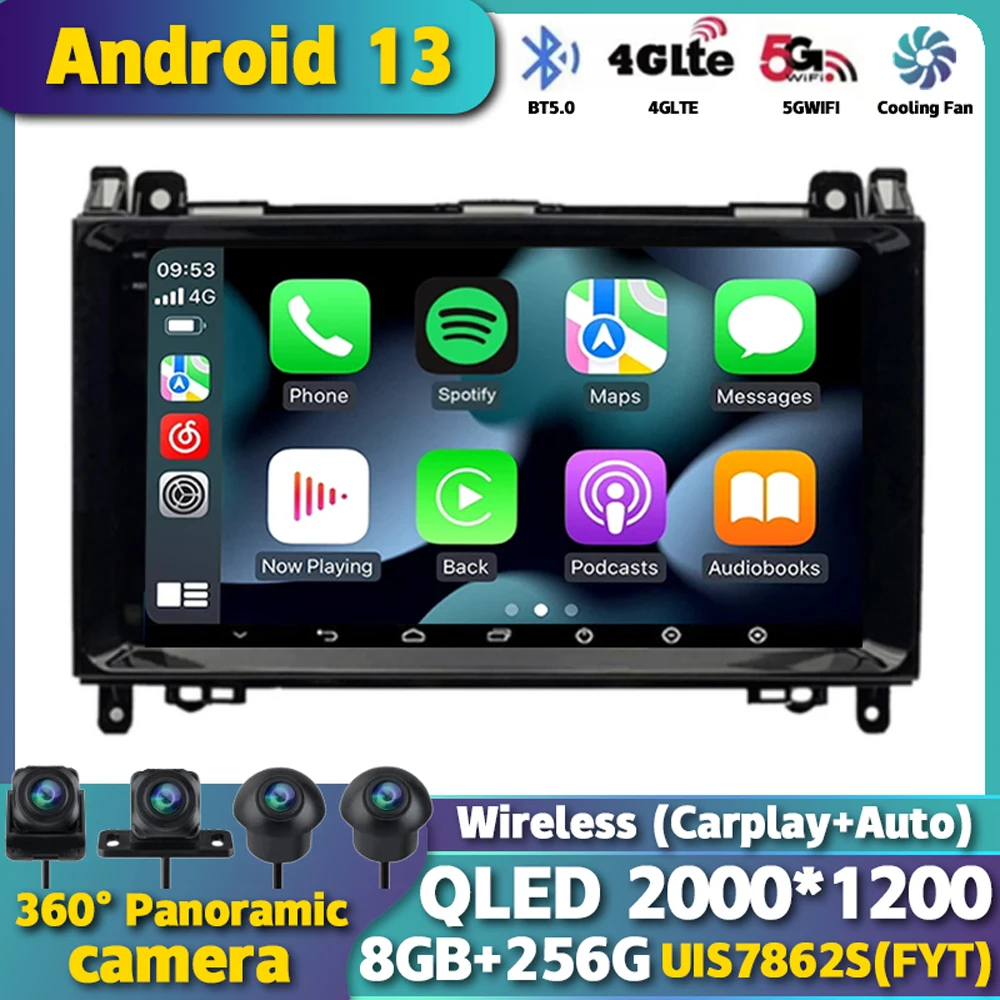 

Android 13 Car Radio For Mercedes Benz B200 Sprinter W906 W639 AB Class W169 W245 Viano Vito Multimedia GPS Stereo Video Player