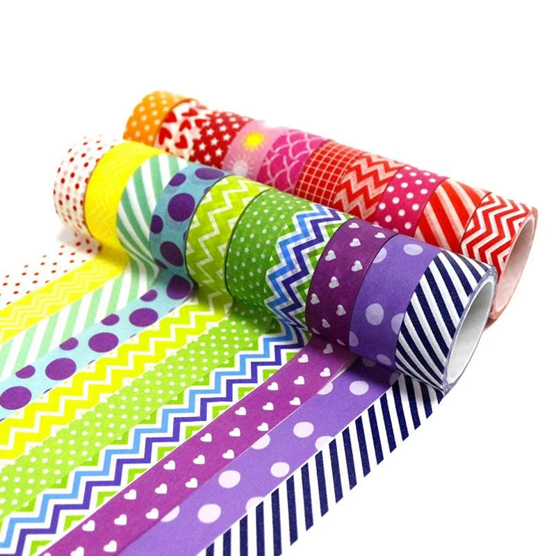 

20 Rolls Washi Tape Set, 15mm Wide Decorative Color Tape for DIY Diary, DIY Decoration and Craft Supplies