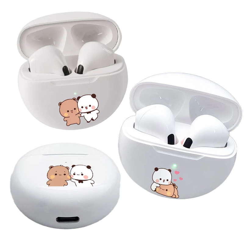 Фото Bubu Dudu Bluetooth наушники Yier Bear Panda Беспроводная Bluetooth-гарнитура с шумоподавлением наушники с микрофоном Pro6 наушники подарок №1