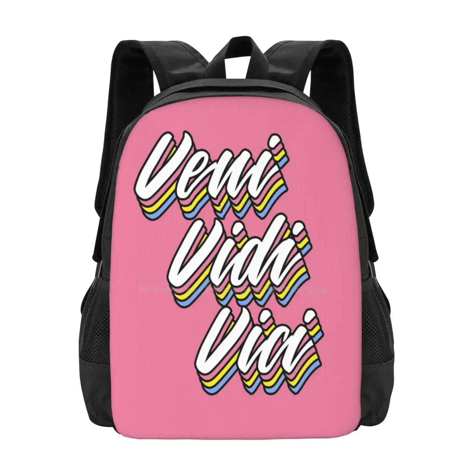 

Veni Vidi Vici-Pop Latin Large Capacity School Backpack Laptop Bags Veni Vidi Vici Julius Caesar Latin Pop Art Typography Font