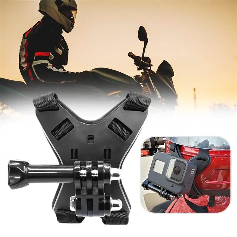 

Motorcycle Helmet Chin Mount Bracket Compatible For Gopro10 9/8 Fixing Bracket Holder With Adjustable Belt Buckle